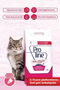 Proline Bebek Pudrası Kokulu Bentonit Kedi Kumu 20 Lt