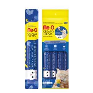 Me-O Creamy Tavuk Ciğerli Keçi Sütlü Tamamlayıcı Kedi Ödül Maması 4x15 gr