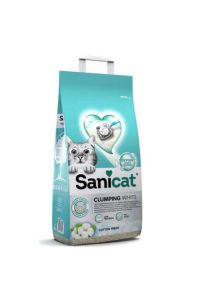 Sanicat Clumping White Cotton Fresh Oksijen Kontrol Kedi Kumu 10 Lt