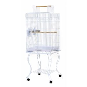 Dayang A80 Ayaklı Papağan Kafesi Beyaz 54x54x134 cm