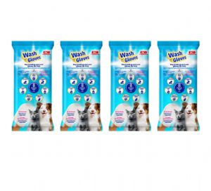 Biopetactive Wash Gloves (Evcil Hayvan Kuru Yıkama Kesesi) 8 li x 4 Paket